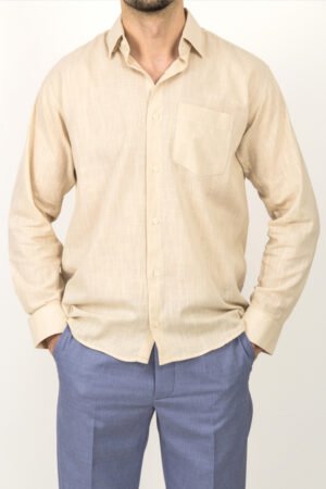 mavi klasik kesim %100 pamuk keten gömlek (kopya)