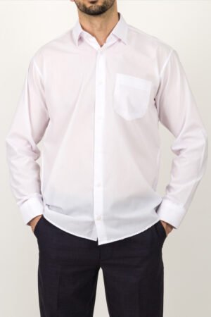 lila klasik kesim uzun kollu gömlek