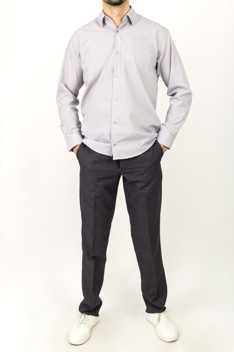 gri klasik kesim uzun kollu gömlek gri klasik kesim uzun kollu gömlek