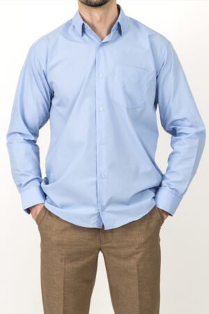 buz mavi klasik kesim uzun kollu gömlek (kopya)