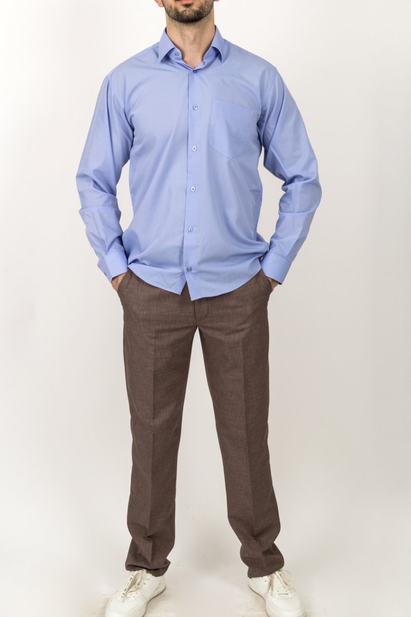 mavi klasik kesim uzun kollu gömlek mavi klasik kesim uzun kollu gömlek